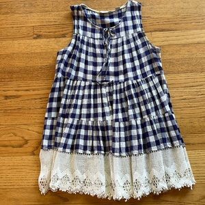 Anthropologie gingham sleeveless swing top